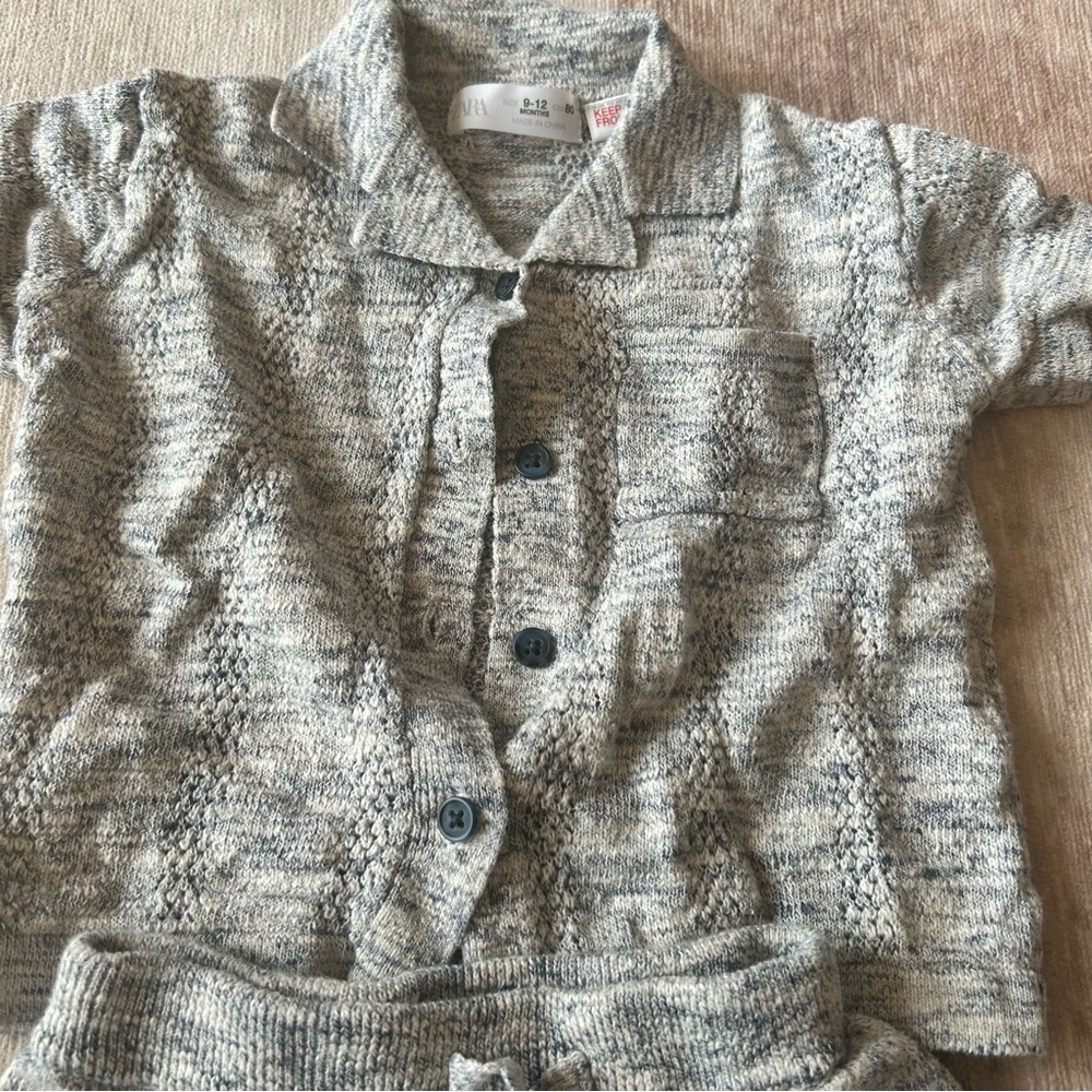Zara knit sweater and shorts set boys 9-12 months - Picture 3 of 4